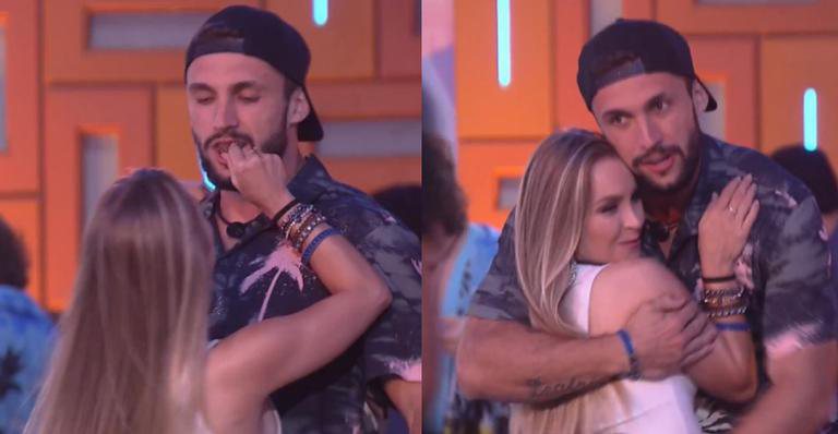 BBB21: Hoje vai? Arthur e Carla Diaz trocam carinhos na Festa do Líder - Reprodução / TV Globo