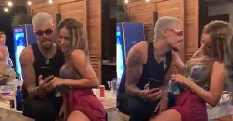 Que situação! Lipe Ribeiro tenta beijar Anitta, leva toco e fica sem graça durante gravações de reality show - Reprodução/Twitter