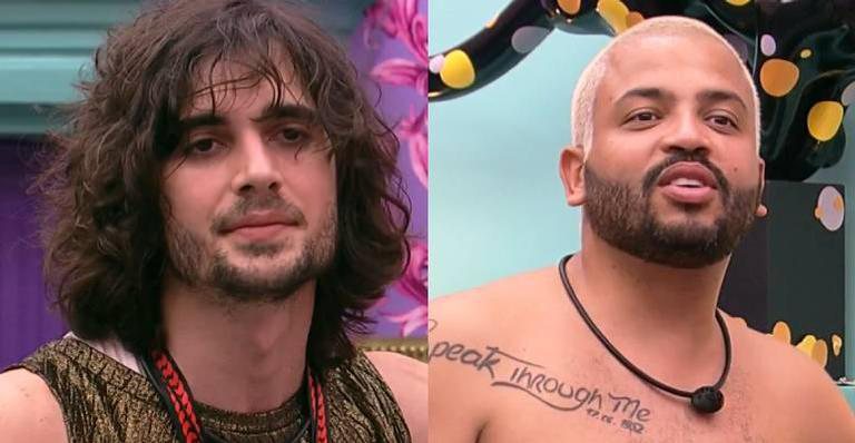 BBB21: Fiuk coloca Projota contra a parede, questiona voto e deixa rapper sem graça: "Vai votar em mim?" - Reprodução/TV Globo