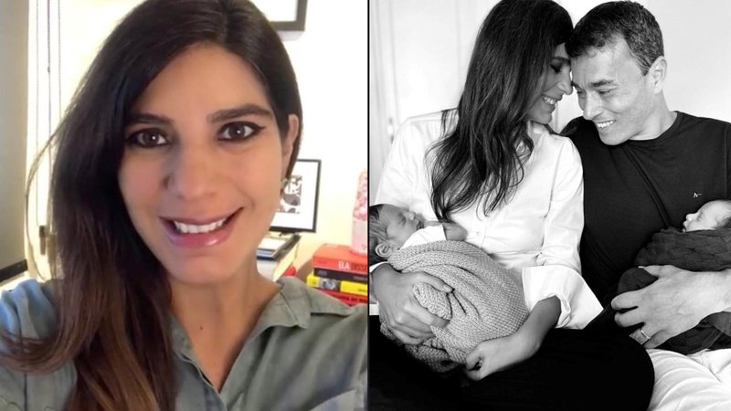 Andréia Sadi morre de amores ao registrar maridão com os filhos gêmeos nos braços: "Meu coração numa foto" - Reprodução/Instagram