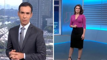 César Tralli improvisa comentário e leva bronca de Eliana Marques ao vivo no SPTV: "Não pode, é perigoso" - Reprodução/TV Globo