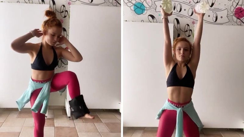 Exibindo boa forma e barriga chapada, Larissa Manoela faz agachamentos em treino: "Já se exercitou hoje?" - Reprodução/Instagram