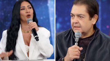 No 'Domingão', Simaria se atrapalha, Faustão corrige e ela ri de gafe: "Se eu não der um fora, não sou Simaria" - Reprodução/TV Globo