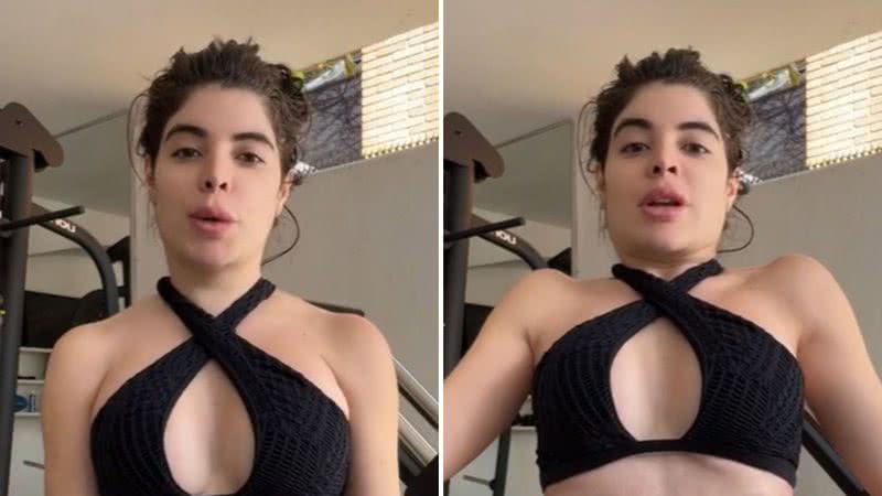 Gkay prova que não usa 'truque' para secar a barriga: "Prendendo a respiração?" - Reprodução/TikTok