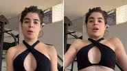 Gkay prova que não usa 'truque' para secar a barriga: "Prendendo a respiração?" - Reprodução/TikTok