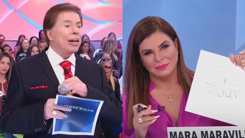 Mara Maravilha foi expulsa do palco durante a edição deste domingo (08) do 'Programa Silvio Santos' - Reprodução/SBT