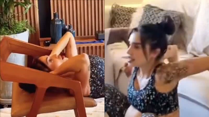 Grávida, ex-BBB Paula Amorim pega pesado em treino caseiro: "Tem que fazer" - Reprodução/Instagram