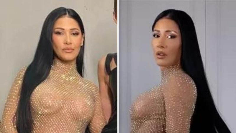 Gente? Simaria mostra quase tudo com look totalmente transparente em evento - Reprodução/TV Globo