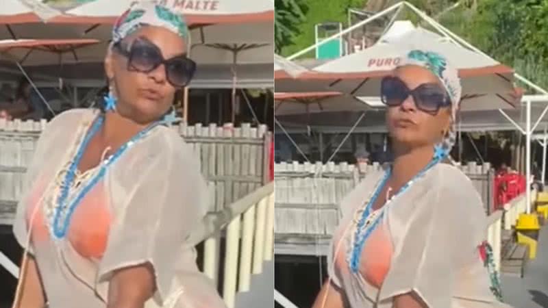 Solange Couto dança com look transparente e faz piada com o bumbum - Instagram