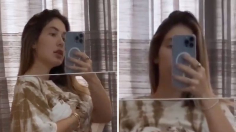 Virgínia Fonseca erga a blusa e mostra o tamanho de sua barriga: "Estou chocada" - Reprodução/TV Globo