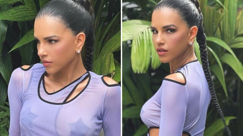 Mariana Rios vai ao Lolapalooza com vestido transparente, adesivo nos seios e calcinha fio-dental - Reprodução/TV Globo