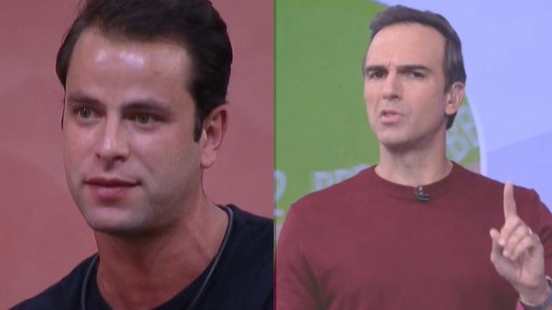 Gustavo quebra regra ao vivo e Tadeu Schmidt dá bronca: "Tome cuidado" - Reprodução / TV Globo