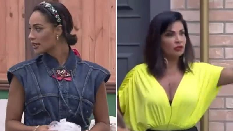 A Fazenda 13: Aline Mineiro perde roupa e Solange Gomes faz piada: "Alguém rasgou?" - Reprodução/RecordTV