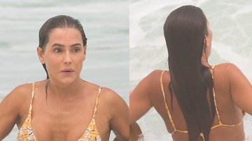 Deborah Secco rouba a cena ao ostentar bumbum empinado em flagra de biquíni fio dental - AgNews/Dilson Silva