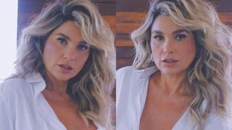 Flávia Alessandra abre camisa até o umbigo sem nada por baixo - Reprodução/Instagram