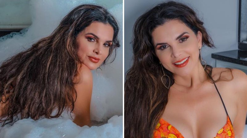 Cauê Garcia | CG (divulgação) - Aos 50 anos, Luiza Ambiel volta à banheira e posa de fio-dental exibindo bumbum imenso