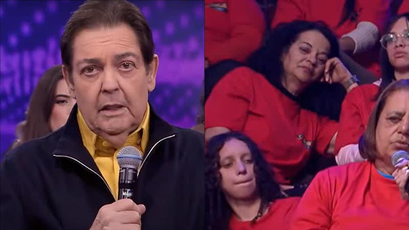 Que gafe! Mulher não resiste tédio e dorme na plateia do 'Faustão na Band' - Reprodução/Band