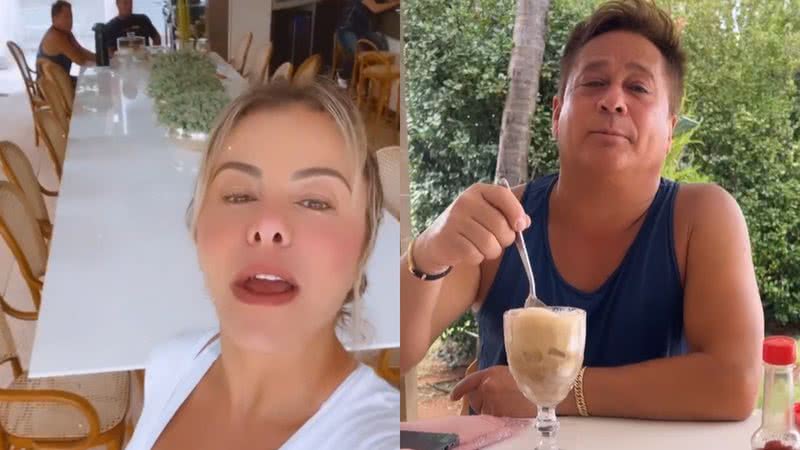 Poliana Rocha desabafou durante um almoço com Leonardo - Reprodução/Instagram