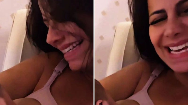 Viviane Araújo amamenta Joaquim e vai às lágrimas em vídeo: "Não aguento" - Reprodução/ Instagram