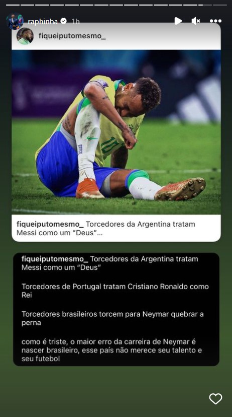 Raphinha compra briga na web para defender Neymar após lesão: "Como é triste"