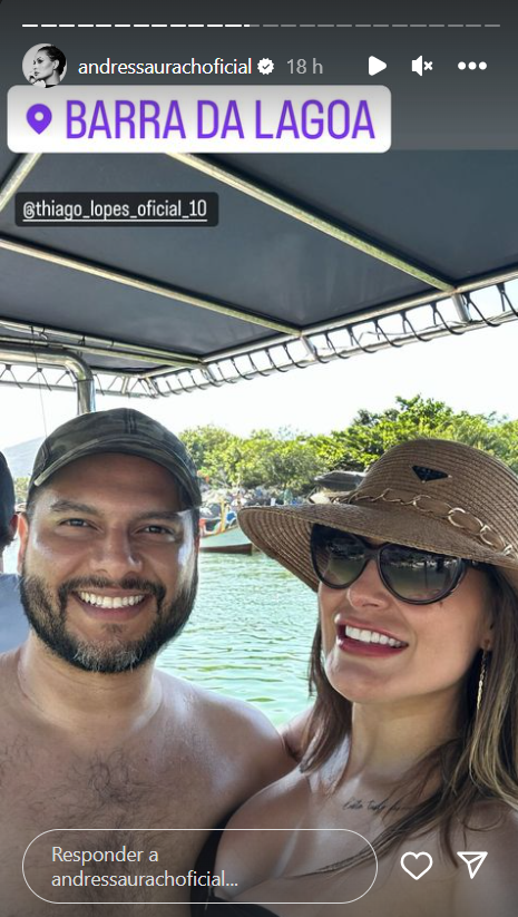 Reataram? Divorciados, Andressa Urach curte viagem em família com ex-marido