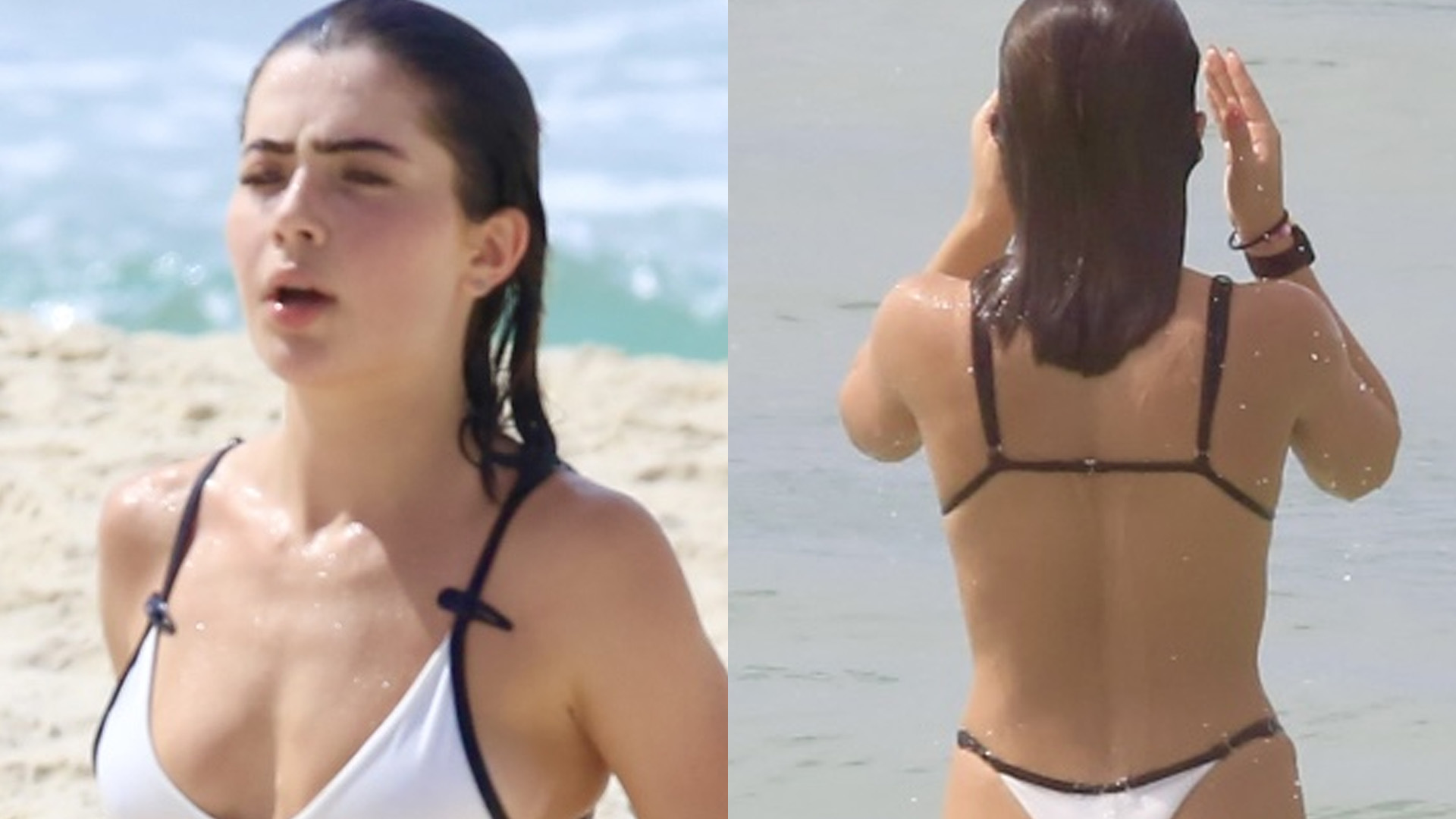 Parou tudo! Jade Picon deixa biquíni branco sumir no bumbum em dia de praia