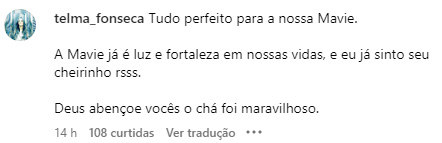 Comentário da mãe de Bruna Biancardi