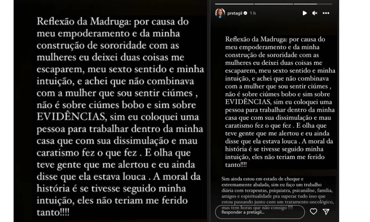 Desabafo de Preta Gil