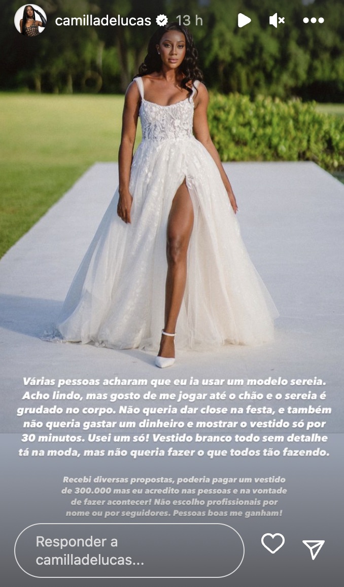 Camilla de Lucas sobre o vestido