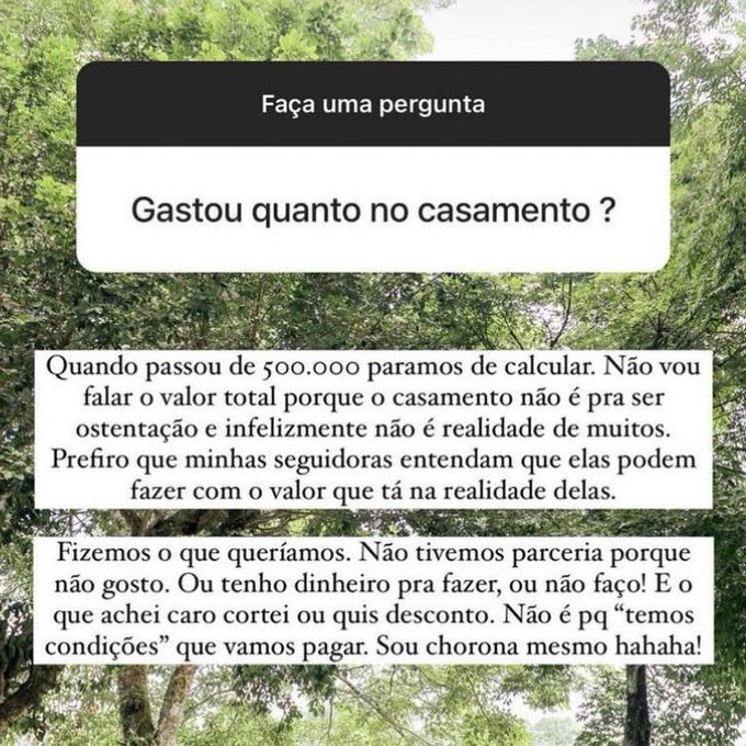 Camilla de Lucas revela valor milionário que gastou com casamento luxuoso: "Temos condições"