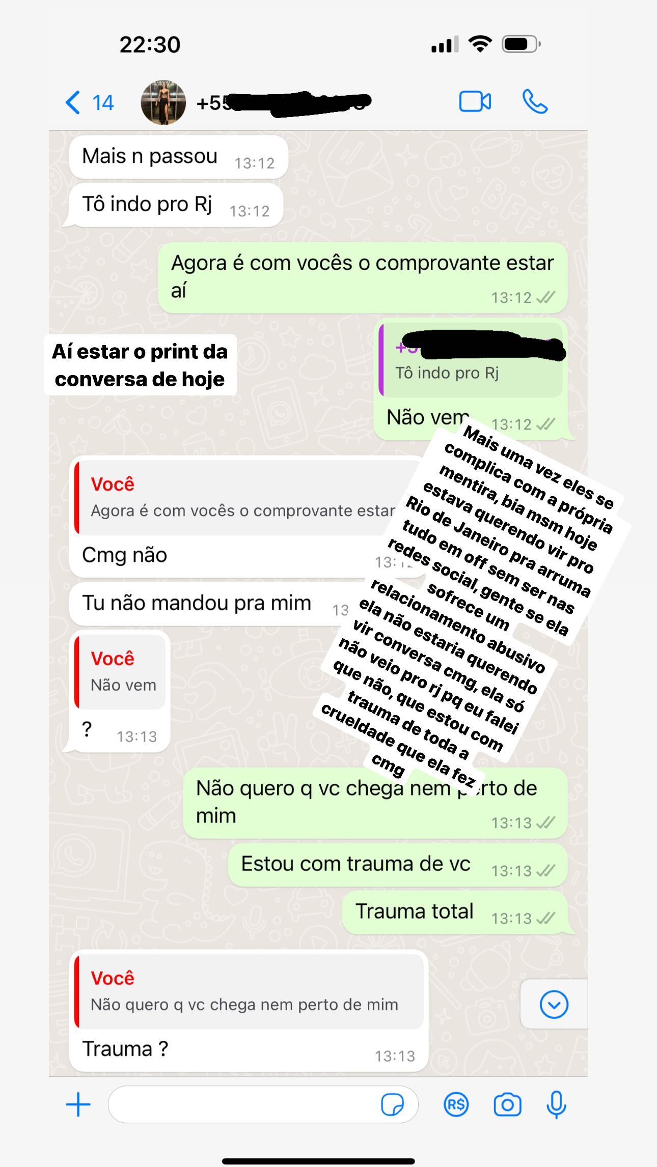 Ex de Bia Miranda expõe conversa e desmascara acusações da influenciadora: "Crueldade"