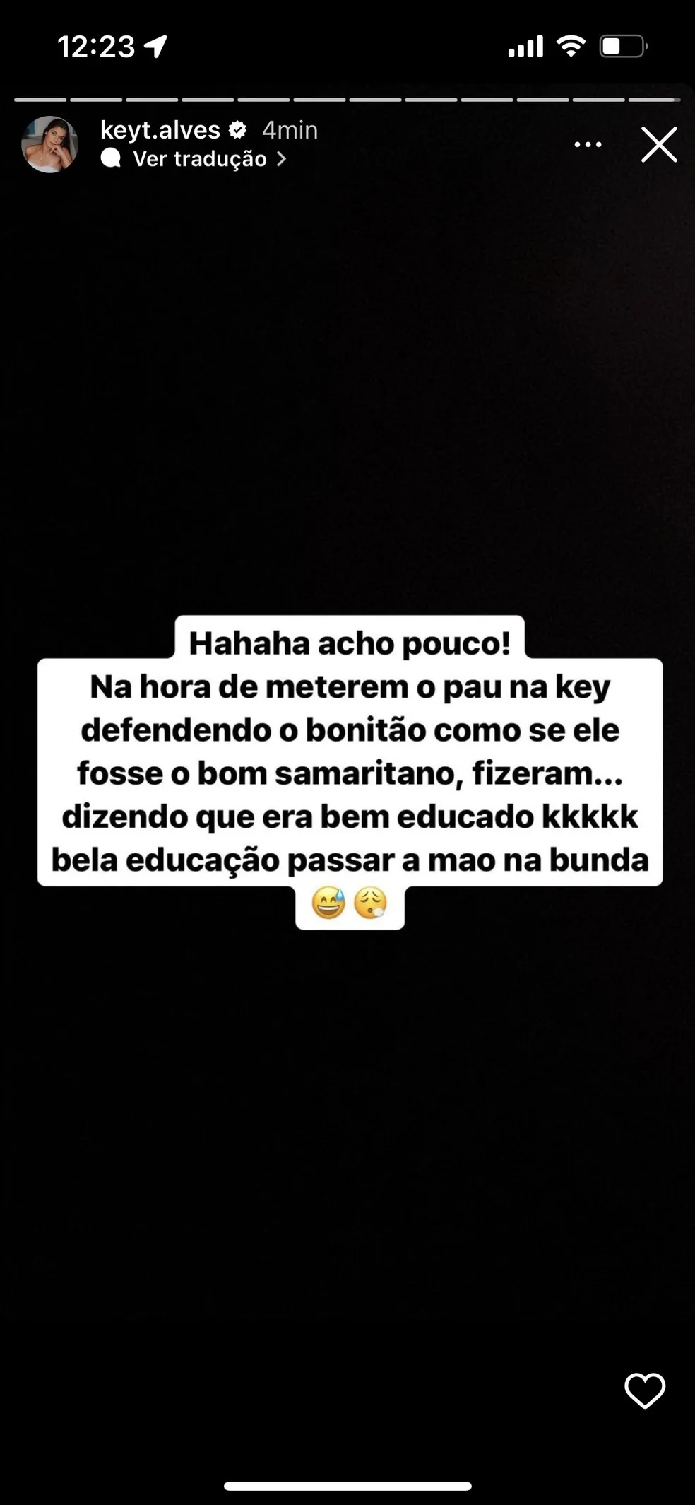 BBB23: Keyt Alves comemora sofrimento de Lexa após Guimê apalpar sister: "Acho pouco"