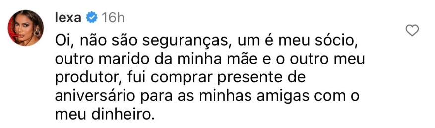 Lexa se explica após ir fazer compras em meio à polêmica: "Meu dinheiro"