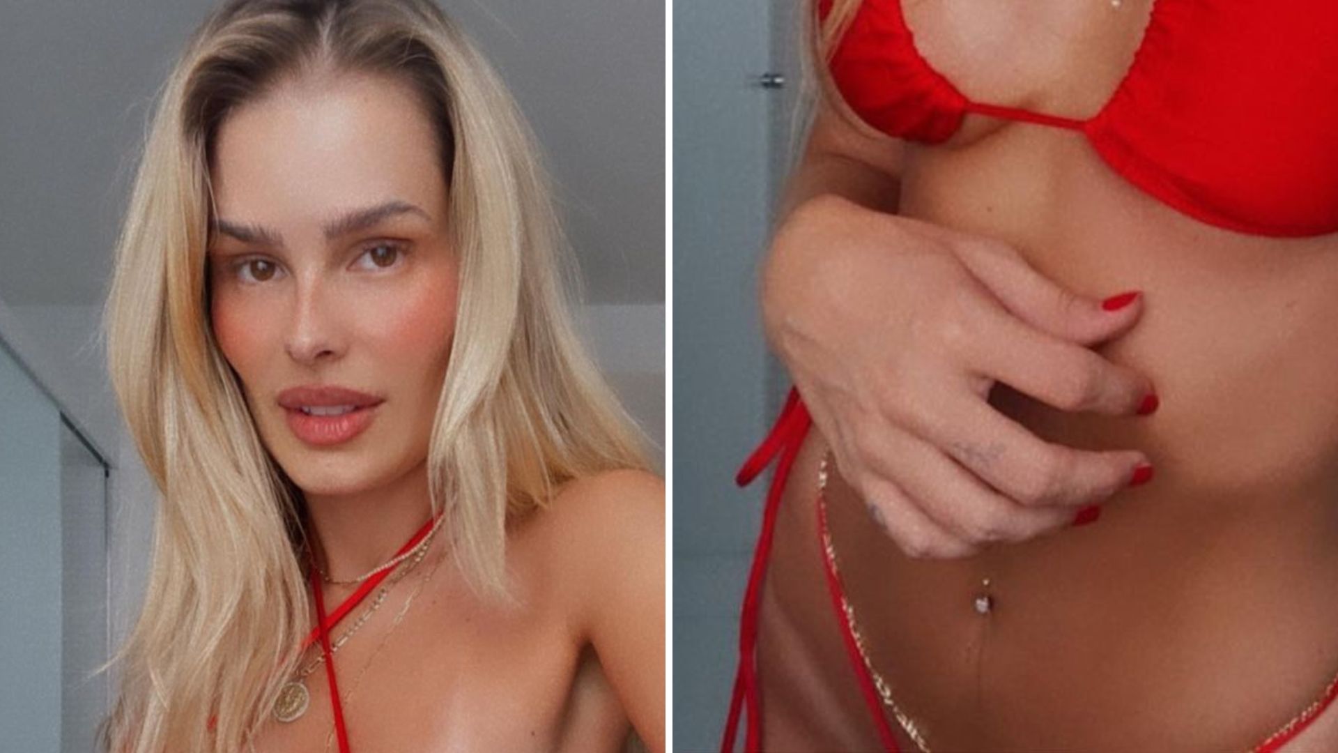 Yasmin Brunet amarra fio-dental de forma ousada e causa com corpo sequinho:  