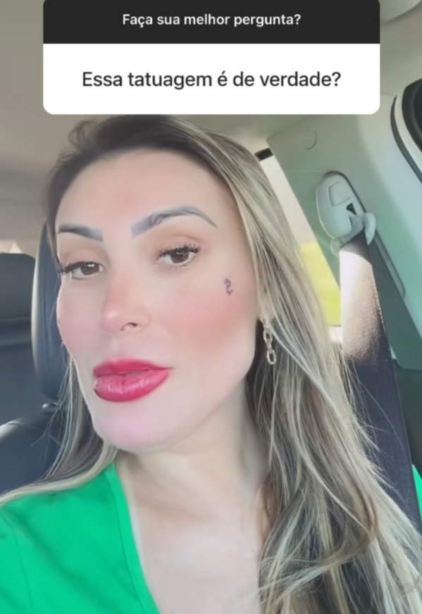 Andressa Urach faz tatuagem no rosto em mudança radical: "Pretendo fazer mais"