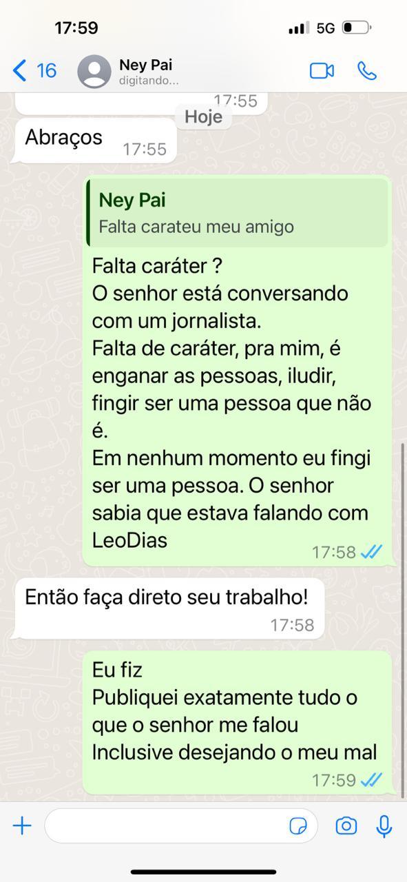 Pai de Neymar esculhamba Leo Dias após filho ser flagrado com outras: "Falta caráter"