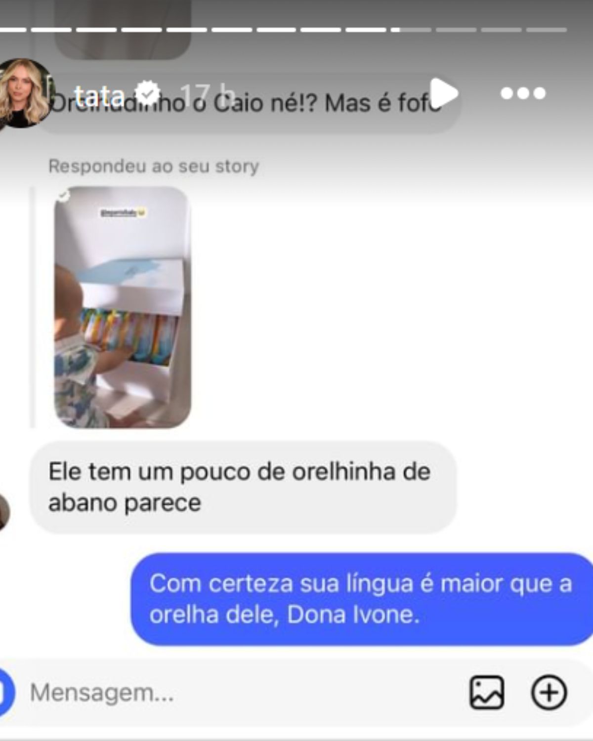 Tata Estaniecki respondeu seguidora