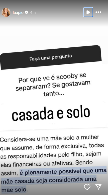 Luana Piovani sobre separação de Pedro Scooby