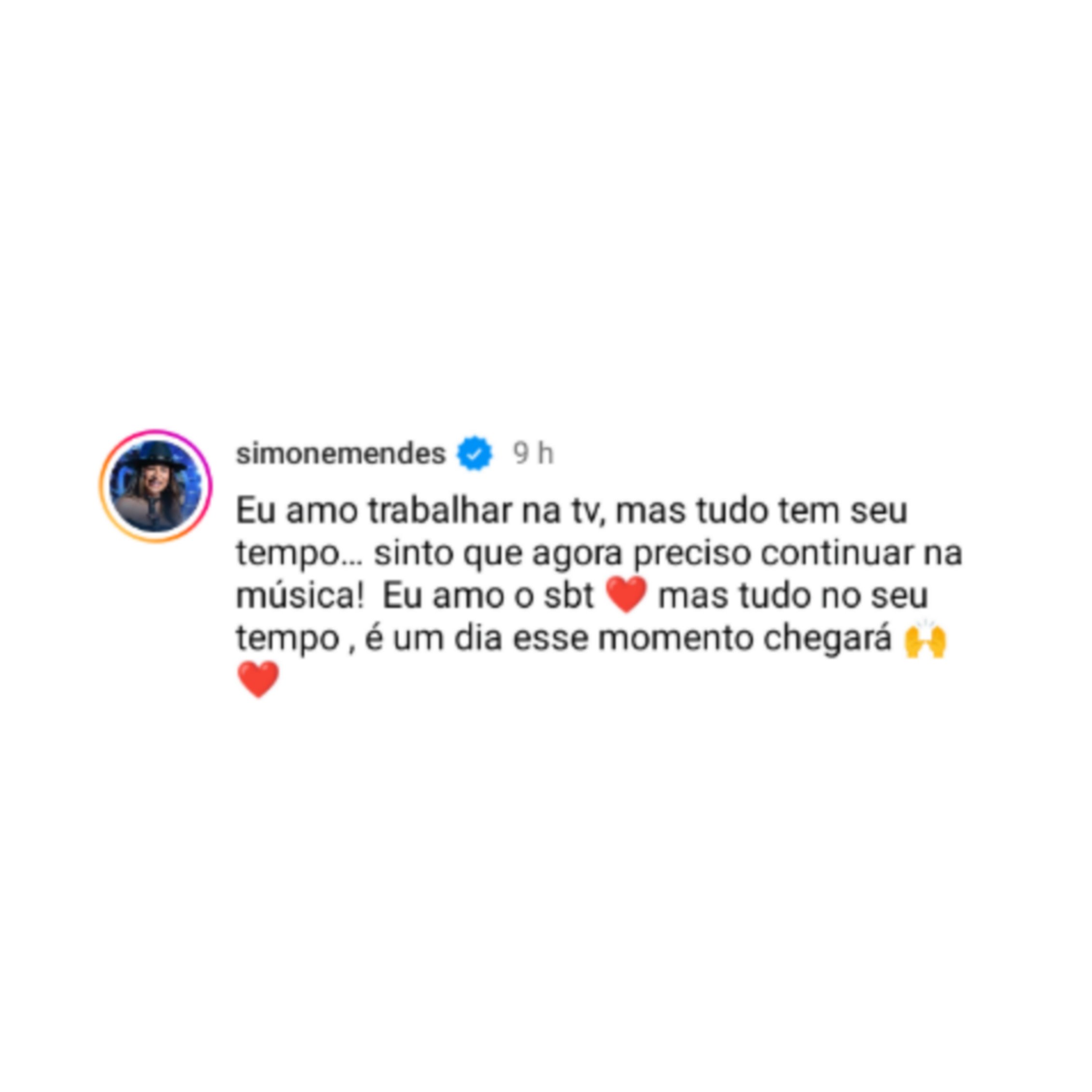 Simone Mendes sobre substituir SBT