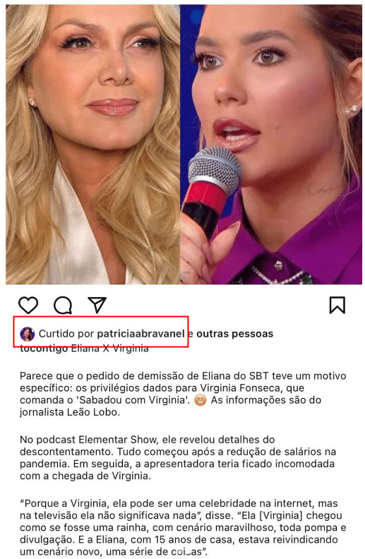 Patricia Abravanel indica real motivo da saída de Eliana do SBT