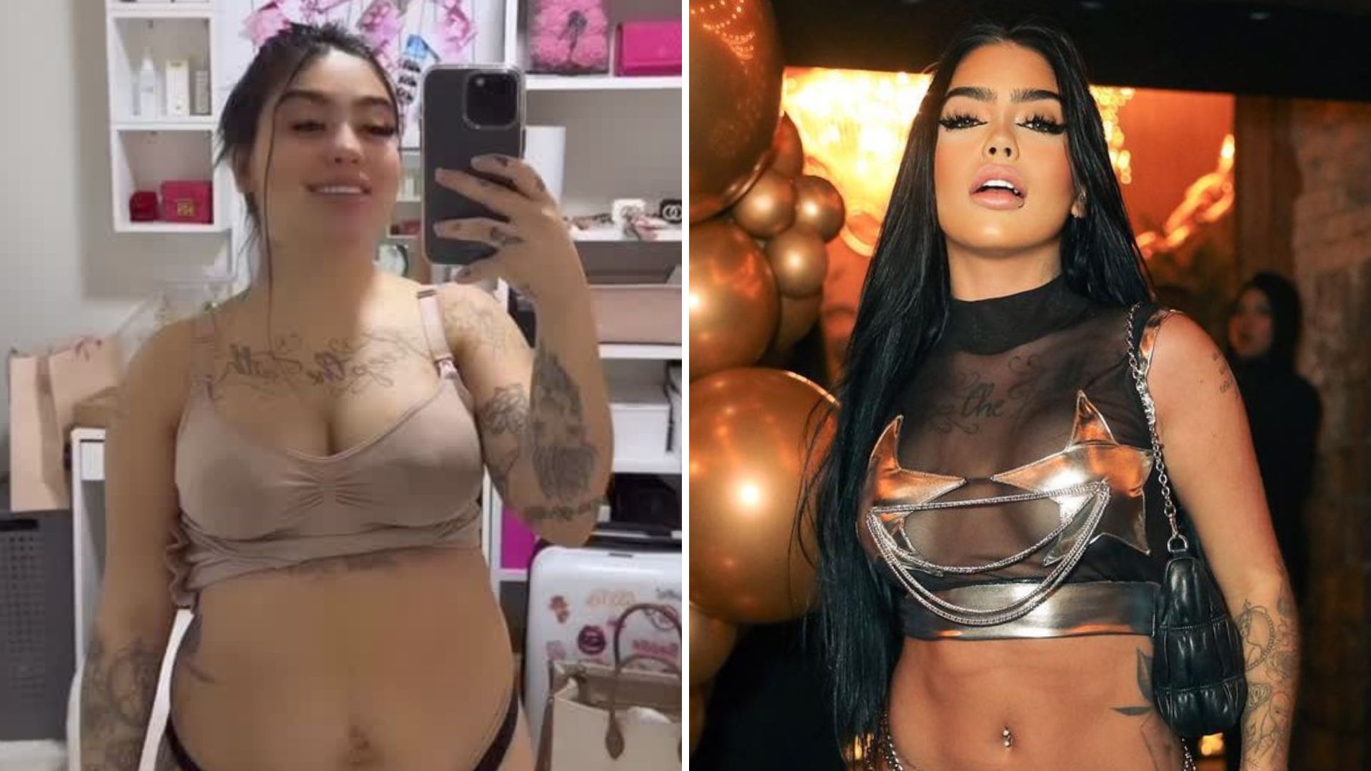 MC Mirella mostra transformações do corpo pós-parto; veja antes e depois