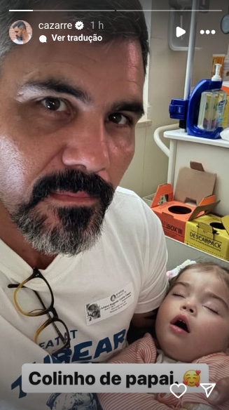 Juliano Cazarré e a filha