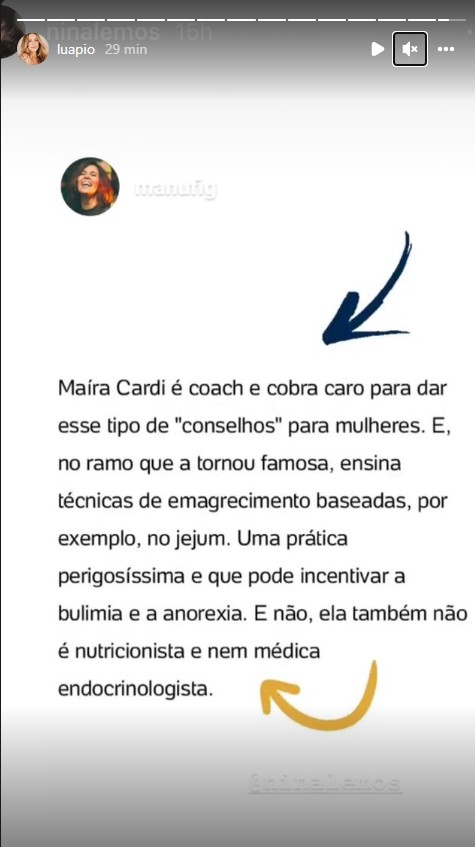 Luana Piovani alfinetando Maíra Cardi