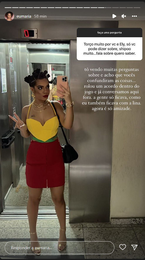 Maria fala sobre relacionamento com Eliezer