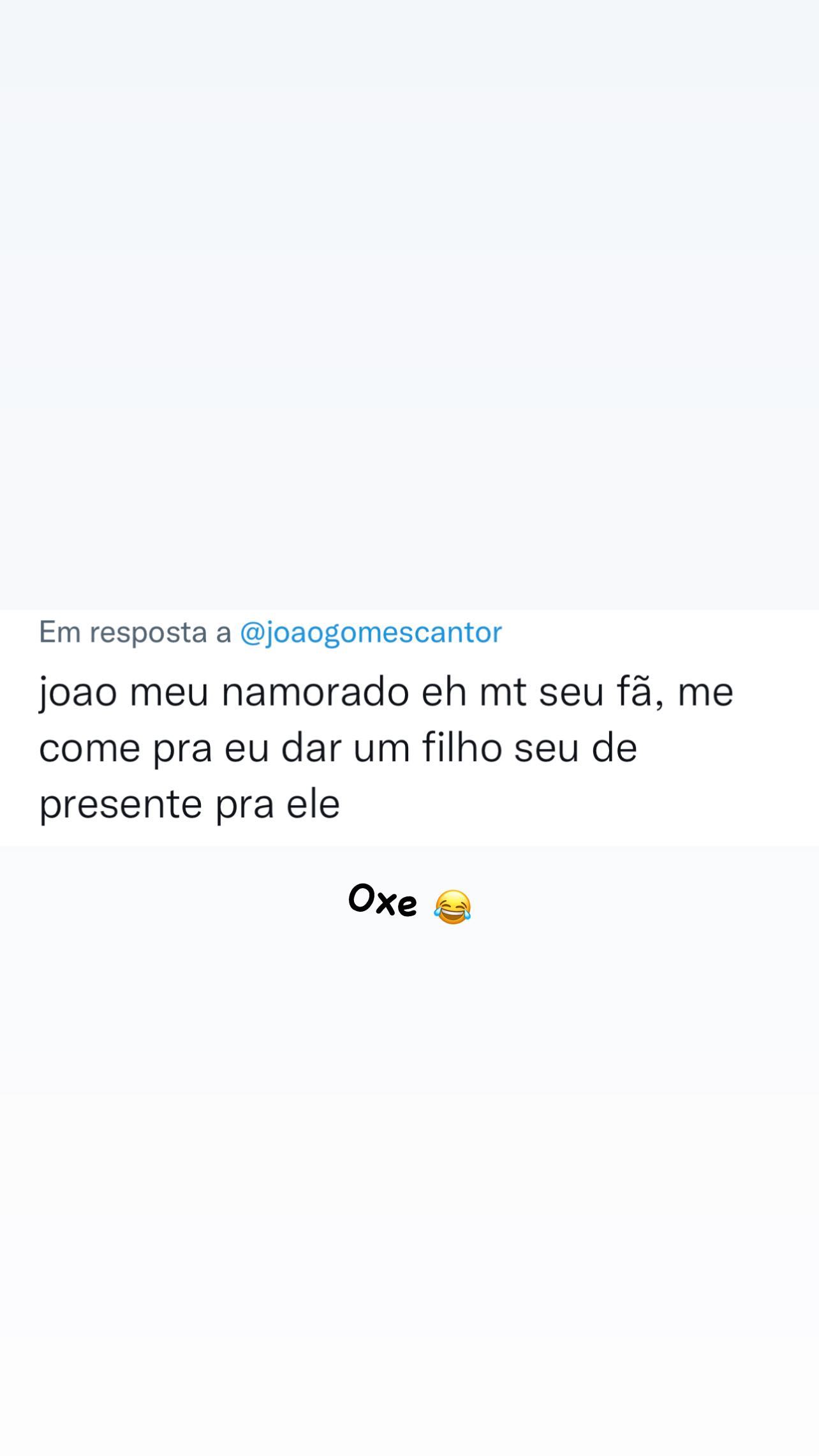 João Gomes recebe proposta indecente de fã comprometida e fica perplexo: "Me come"