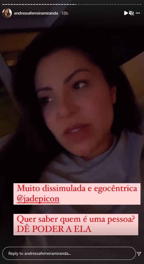 Andressa Miranda sobre Jade Picon