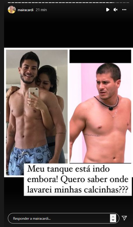 Maira Cardi mudança físico Arthur Aguiar