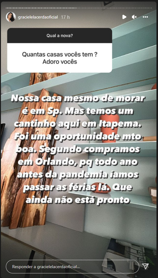 Graciele Lacerda sobre imóveis