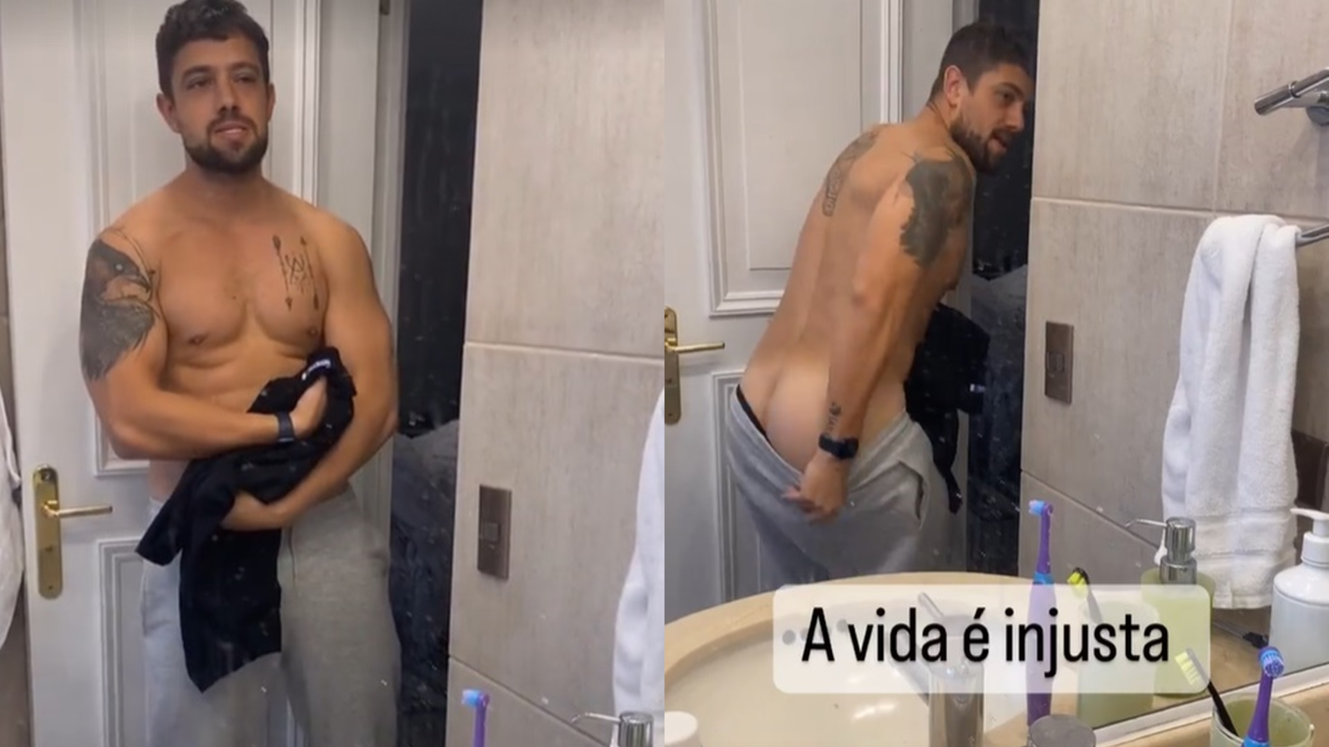 Rafael Cardoso mostrando a bunda