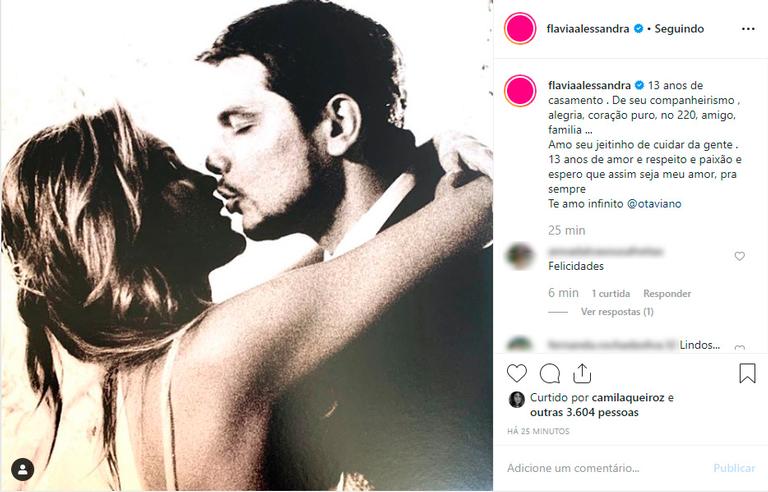 Flávia Alessandra celebra 13 anos com Otaviano Costa